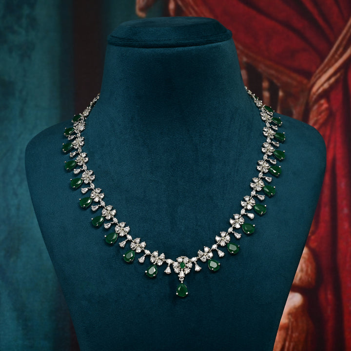 CZ Emerald Necklace Set