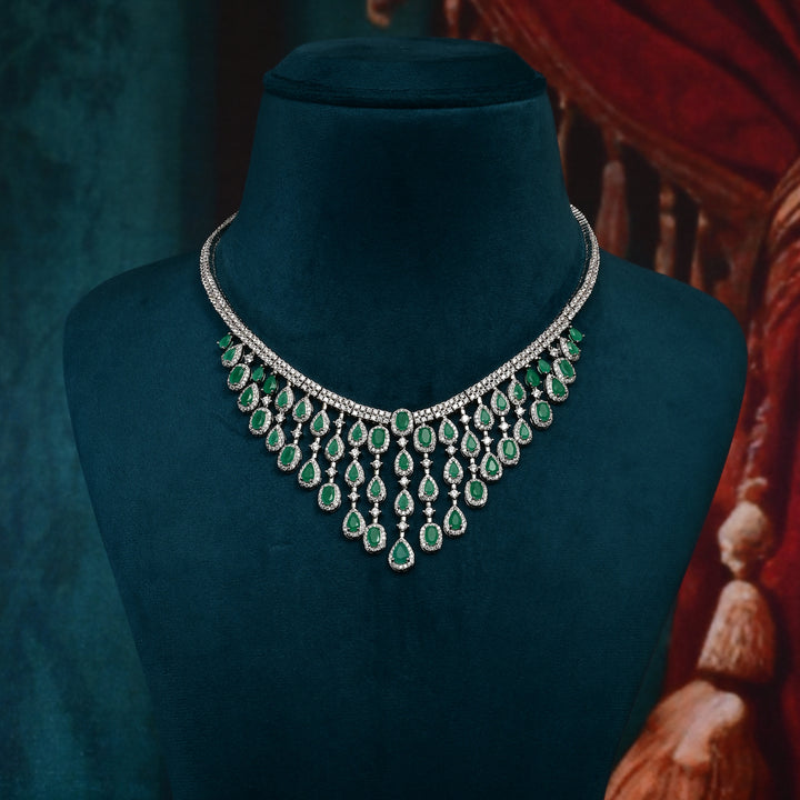 CZ Emerald Necklace Set