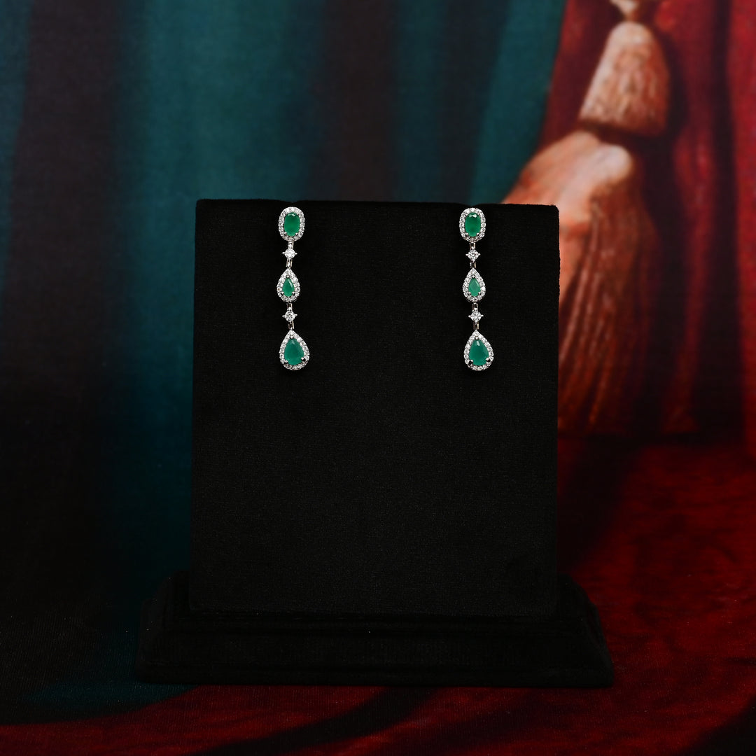 CZ Emerald Necklace Set