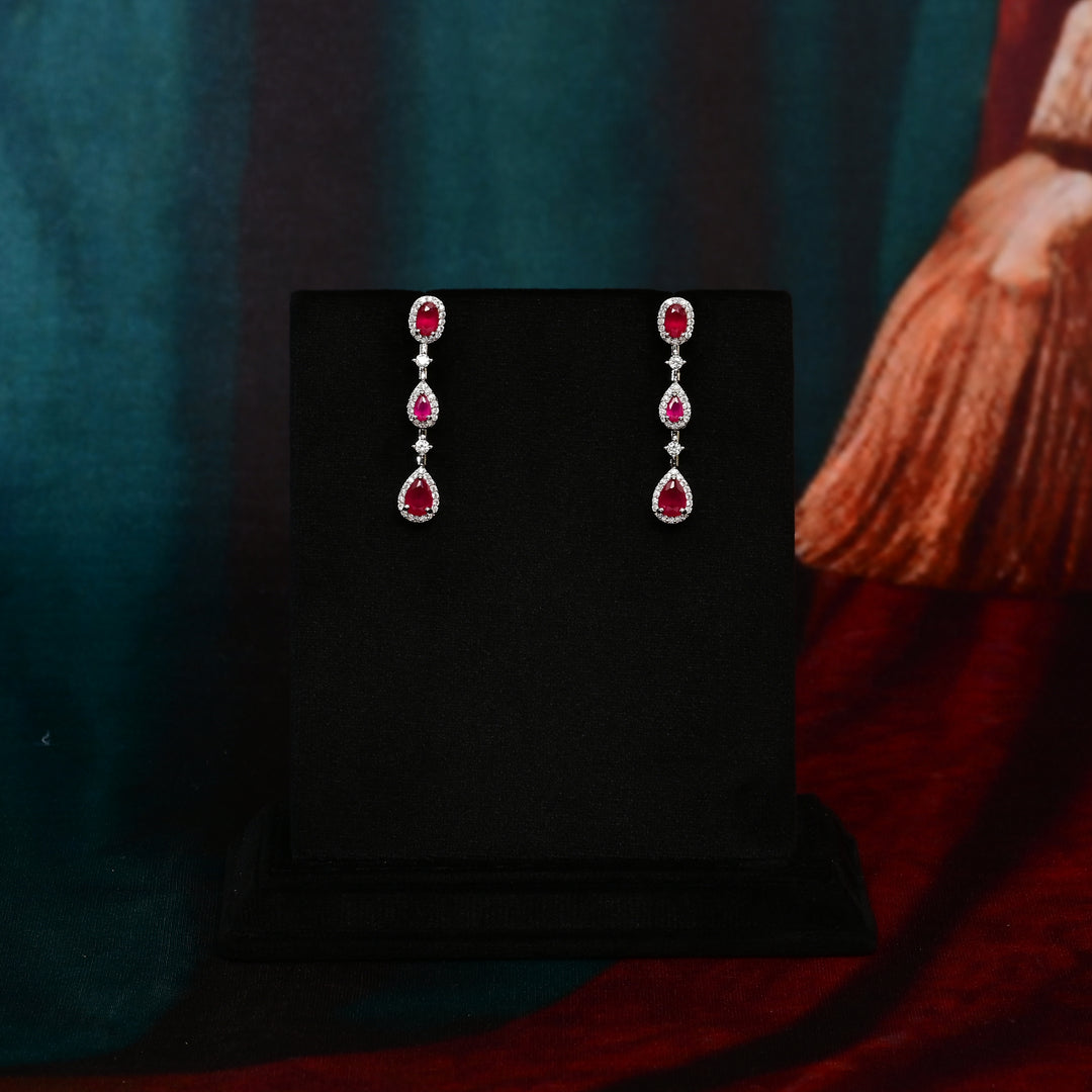 CZ Ruby Necklace Set