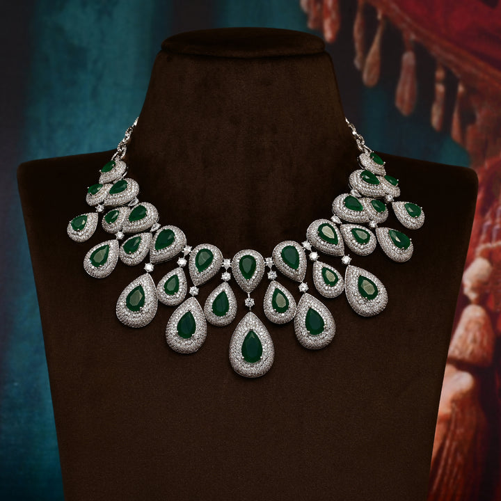 CZ Emerald Necklace Set