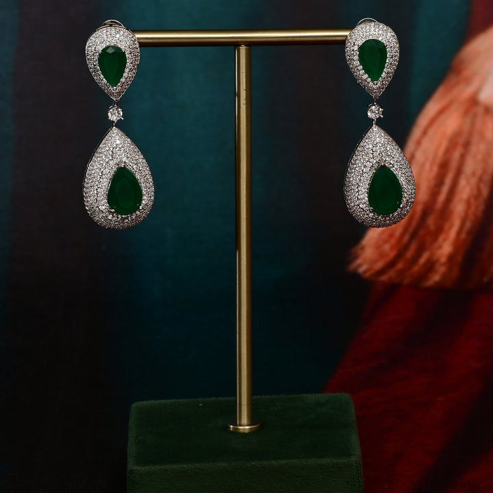 CZ Emerald Necklace Set