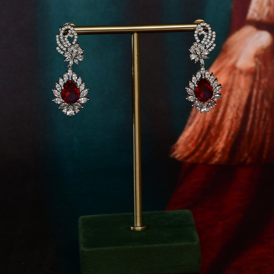 CZ Ruby Exclusive Necklace Set