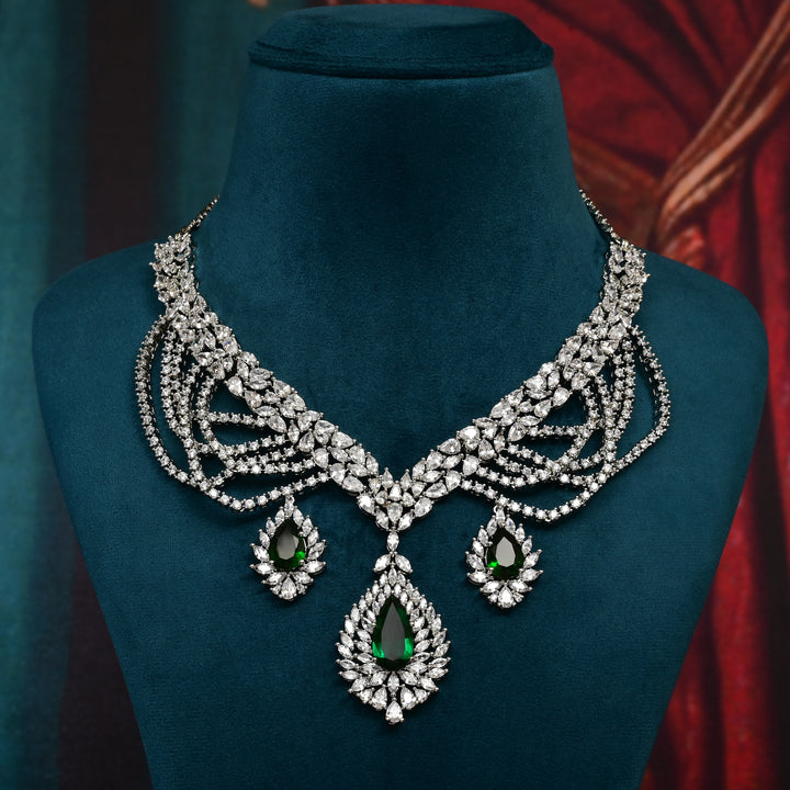 CZ Emerald Necklace Set