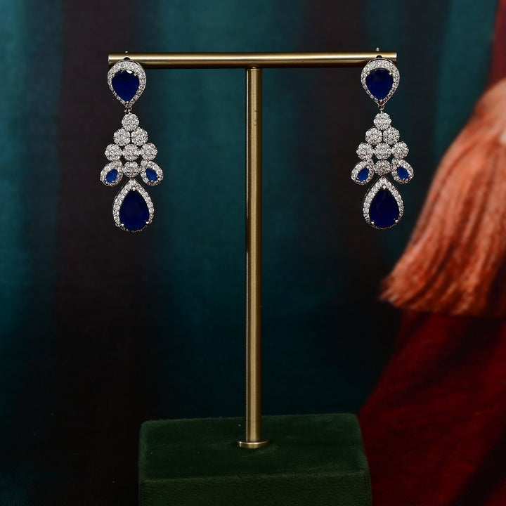 CZ Sapphire Necklace Set