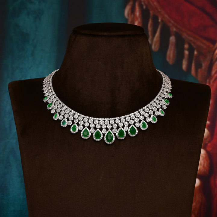 CZ Emerald Necklace Set