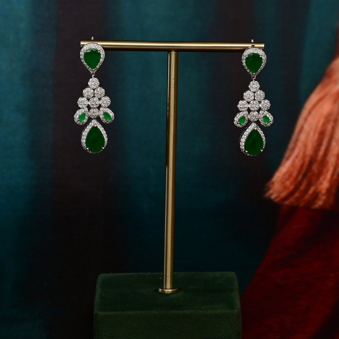 CZ Emerald Necklace Set