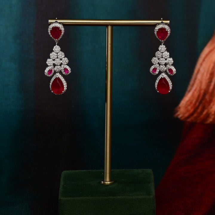 CZ Ruby Necklace Set