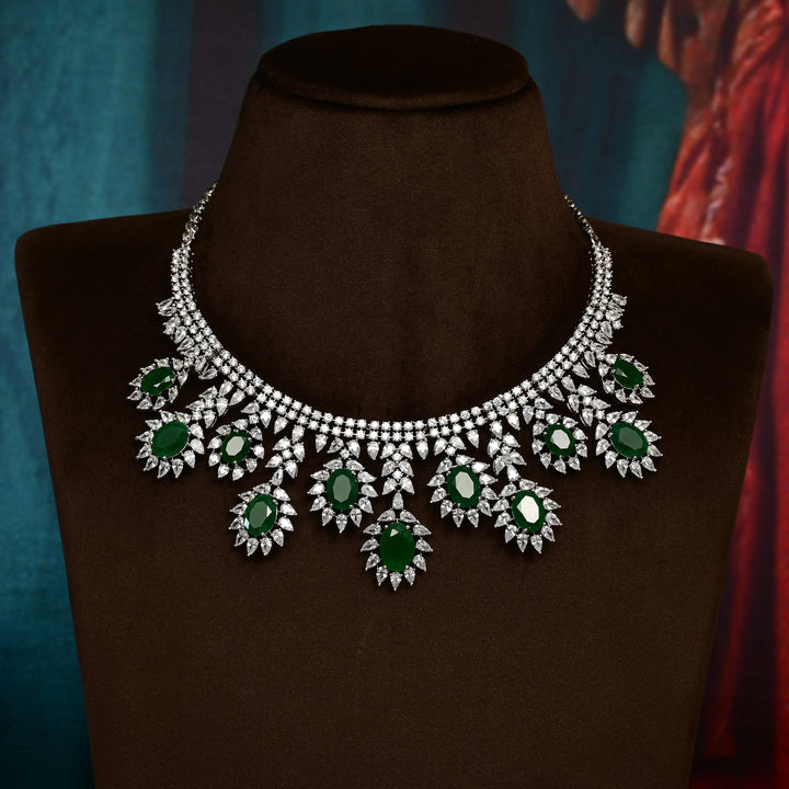 CZ Emerald Necklace Set