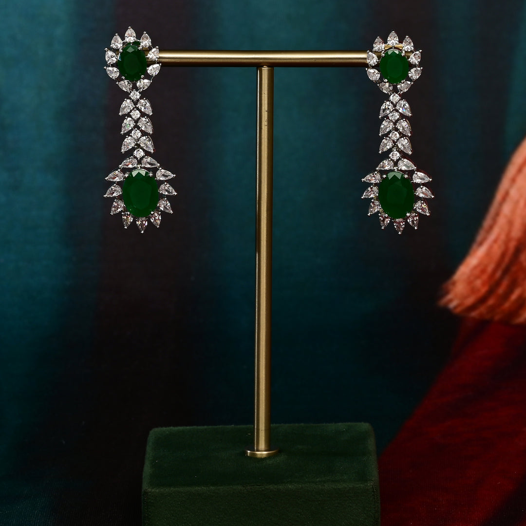CZ Emerald Necklace Set
