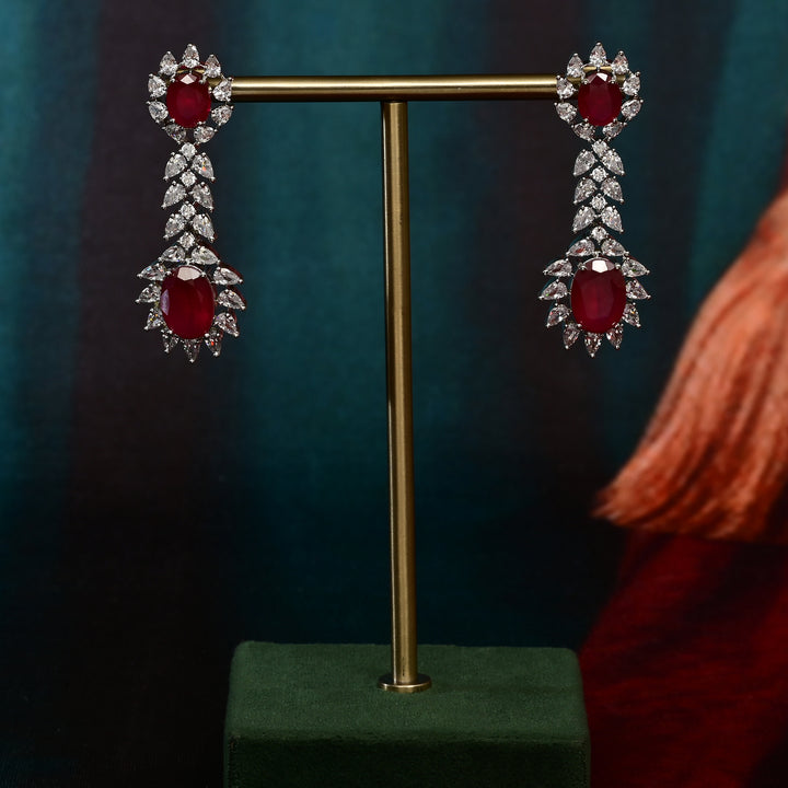 CZ Ruby Necklace Set