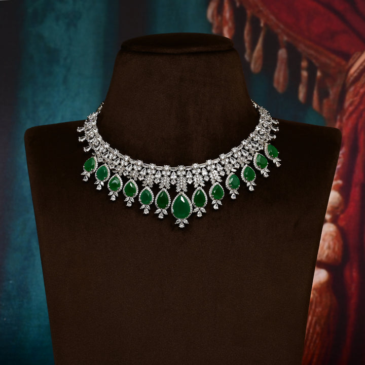 CZ Emerald Necklace Set