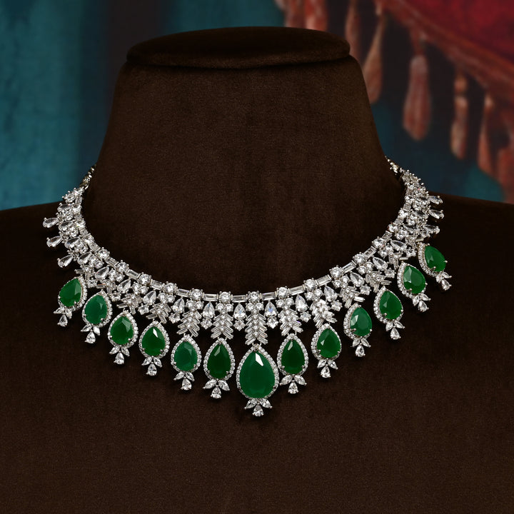 CZ Emerald Necklace Set