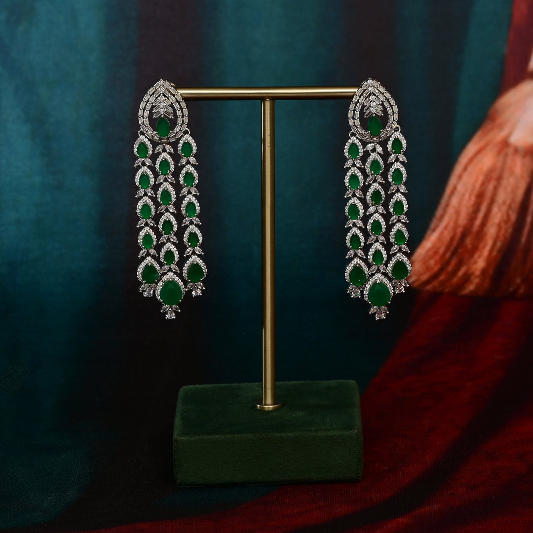 CZ Emerald Necklace Set