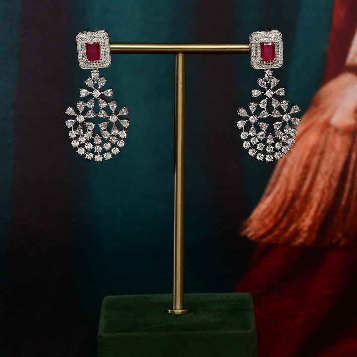 CZ Ruby Necklace Set