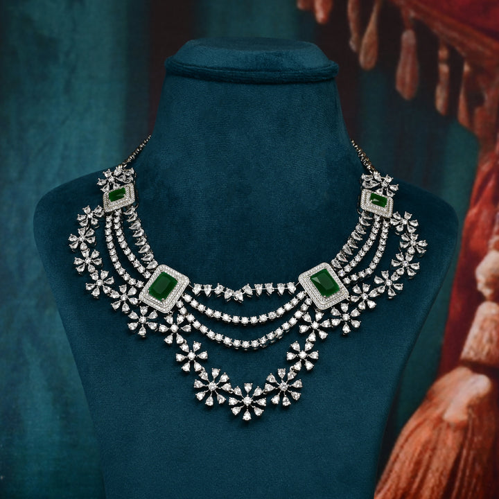 CZ Emerald Necklace Set