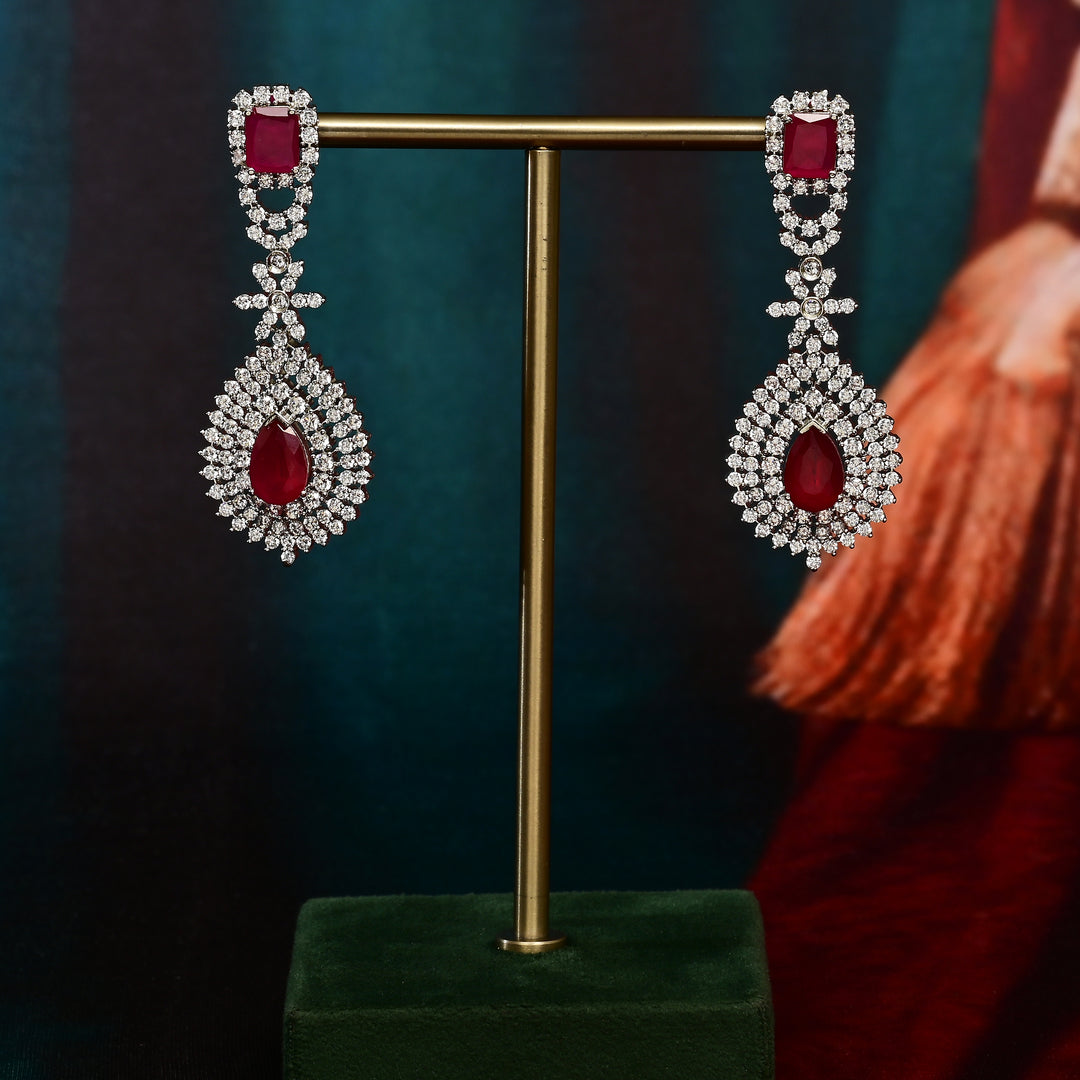 CZ Ruby Necklace Set