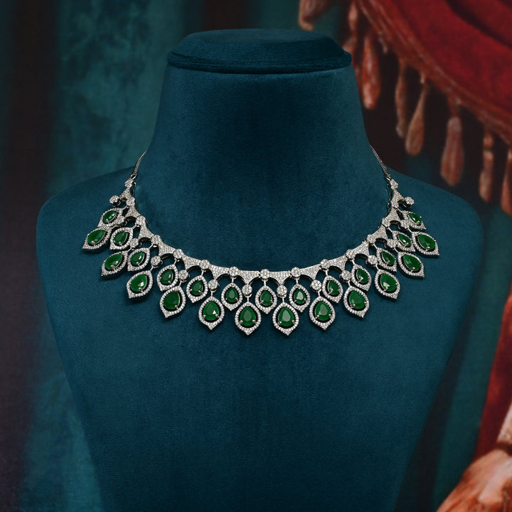 CZ Emerald Necklace Set