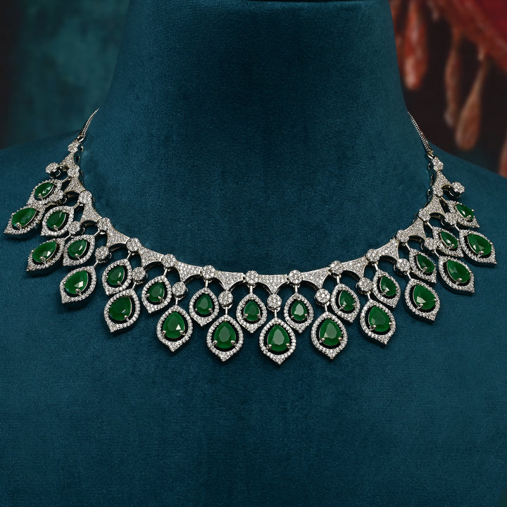 CZ Emerald Necklace Set