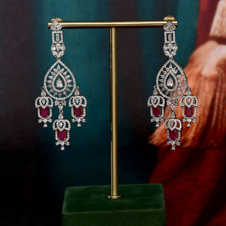 CZ Ruby Necklace Set