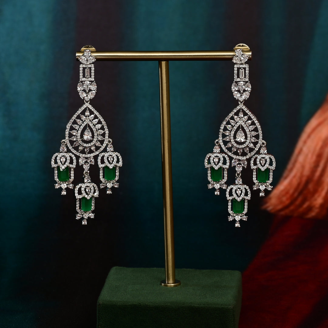 CZ Emerald Necklace Set