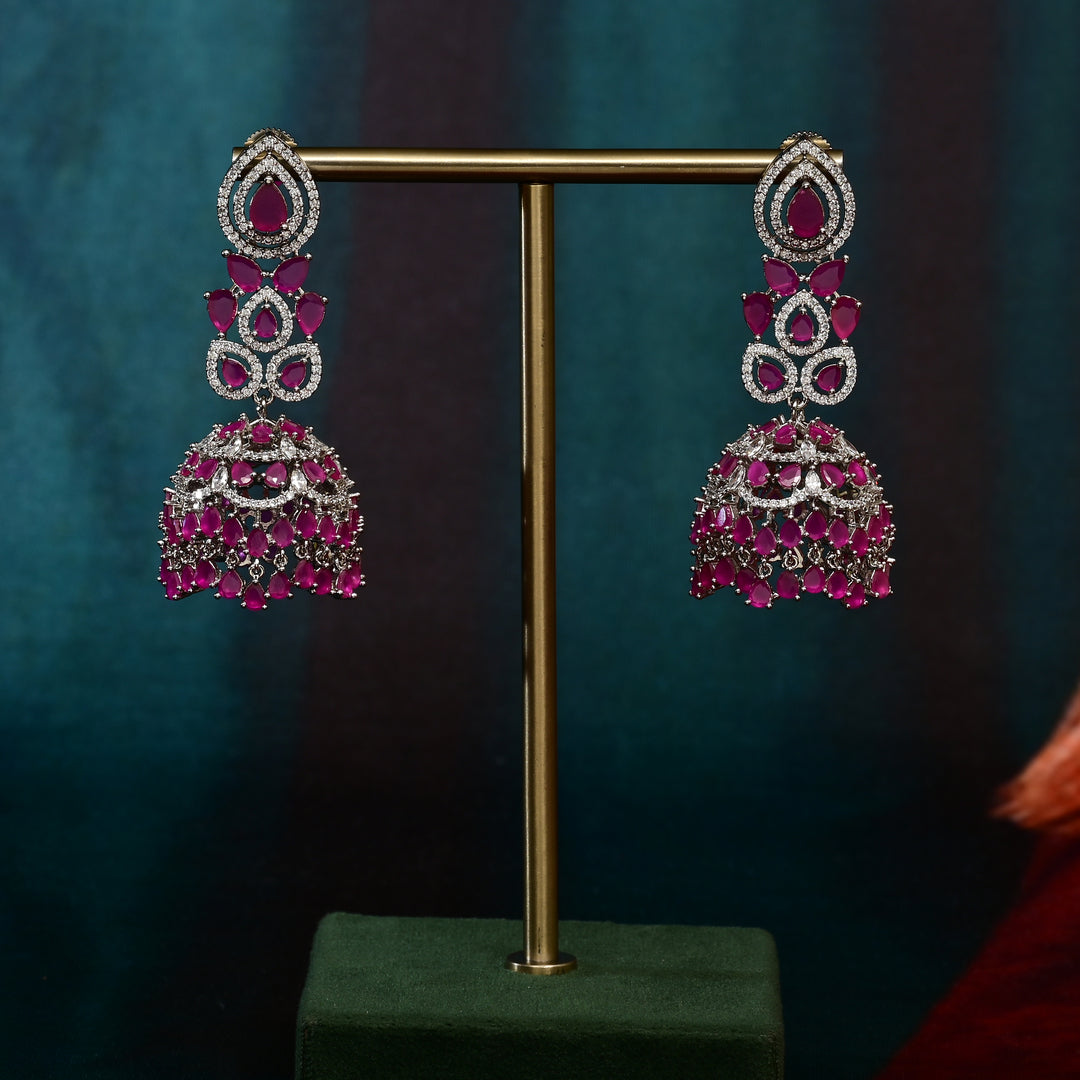 CZ Ruby Necklace Set