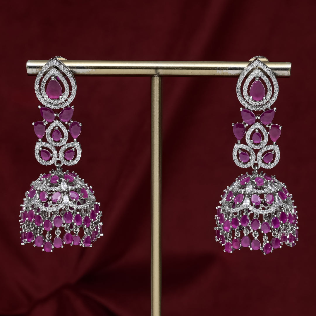 CZ Ruby Necklace Set