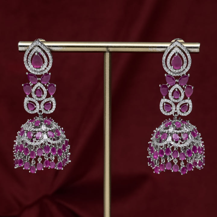 CZ Ruby Necklace Set