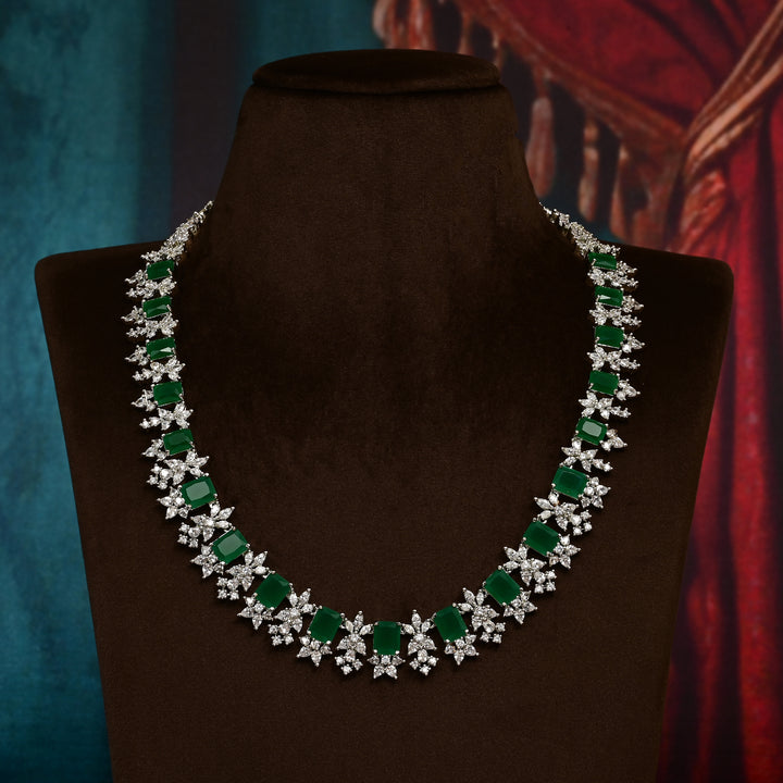 CZ Emerald Necklace Set