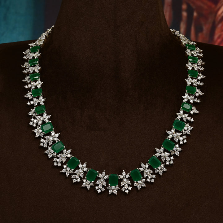 CZ Emerald Necklace Set