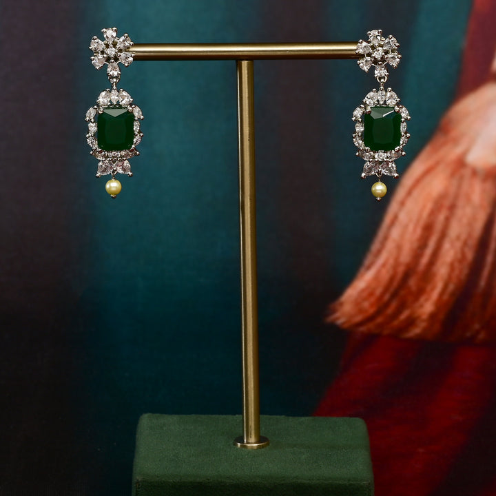 CZ Emerald Necklace Set