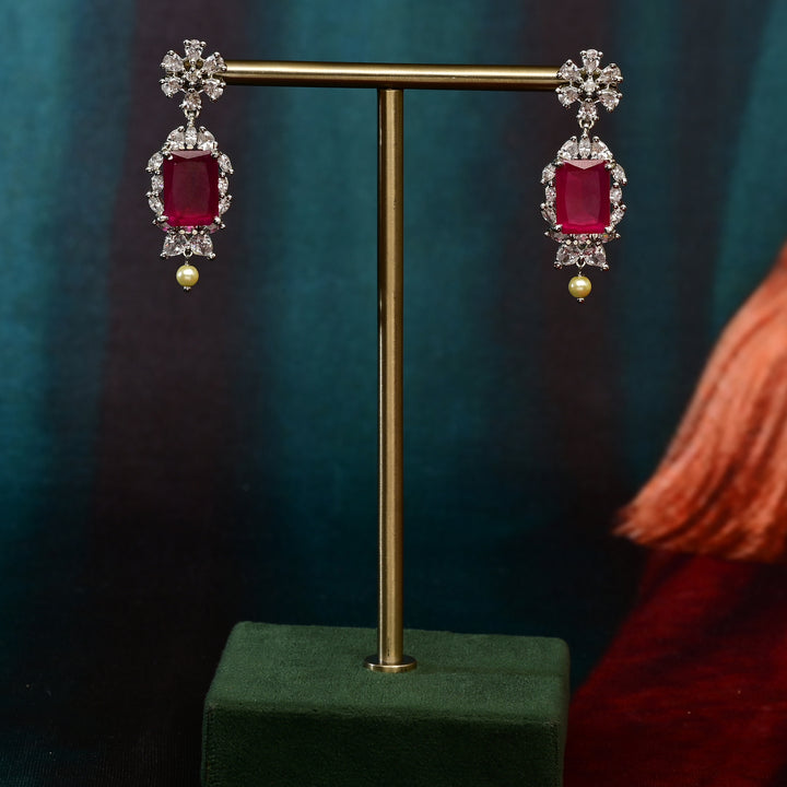 CZ Ruby Necklace Set