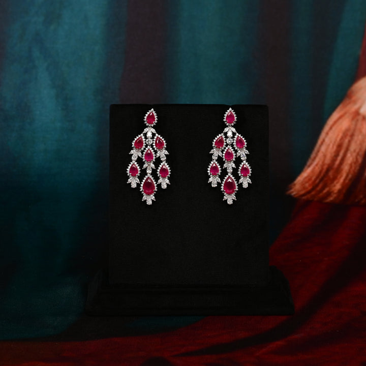 CZ Ruby Necklace Set