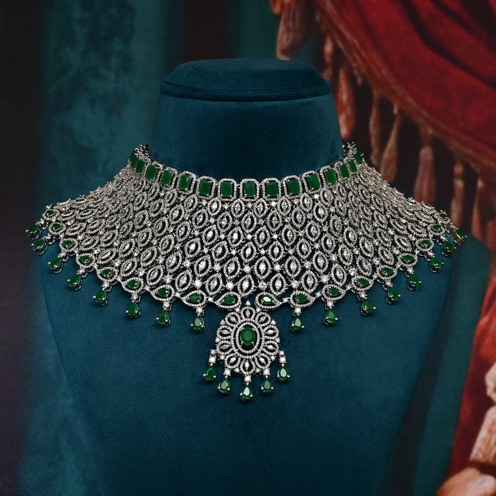 CZ Emerald Necklace Set