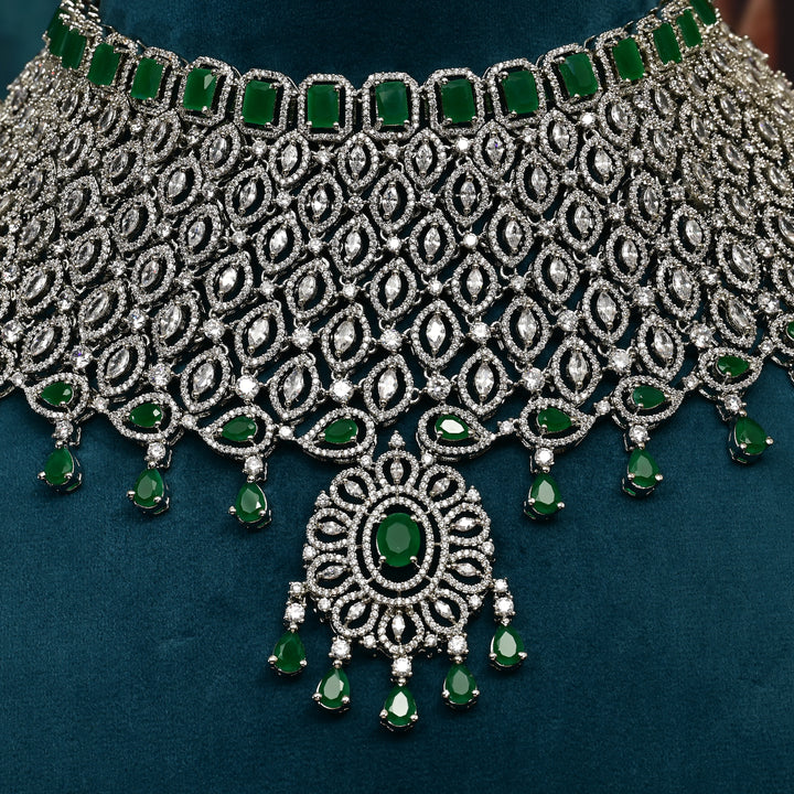 CZ Emerald Necklace Set