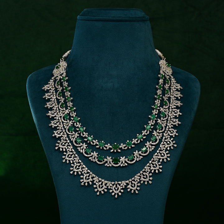 CZ Emerald Necklace Set