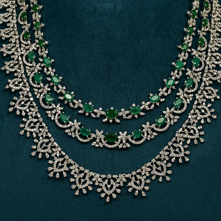 CZ Emerald Necklace Set