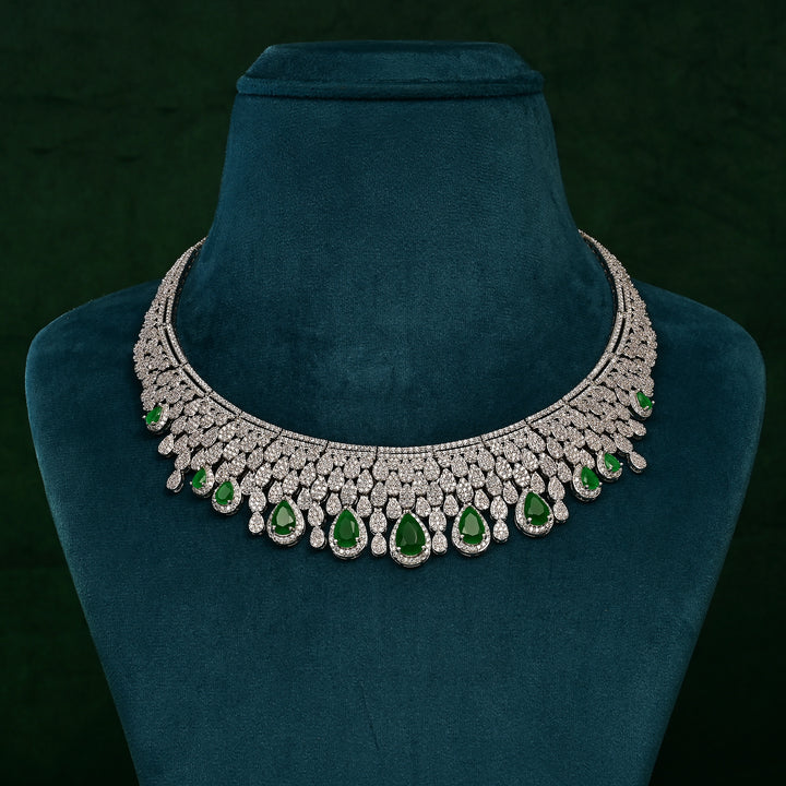 CZ Emerald Necklace Set