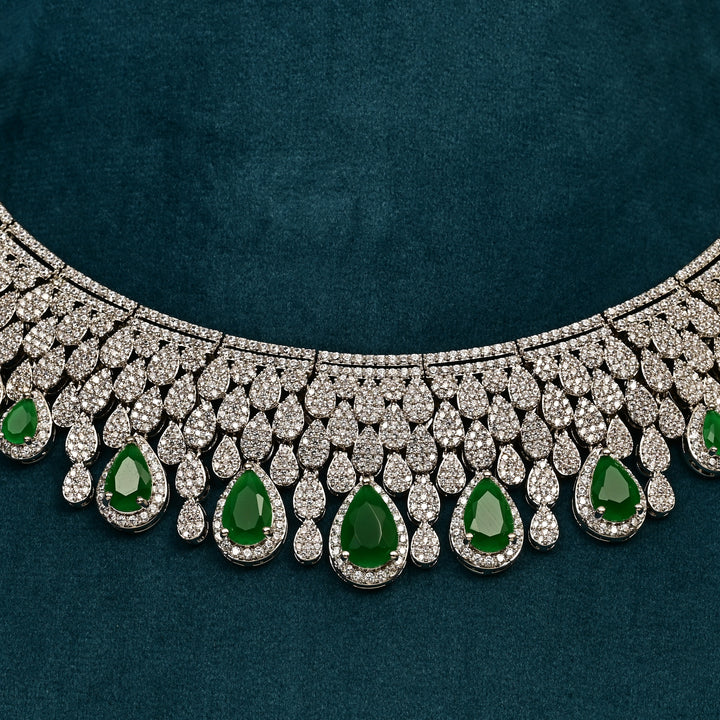 CZ Emerald Necklace Set