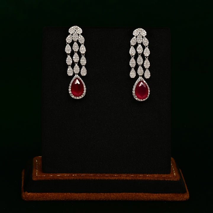 CZ Ruby Necklace Set
