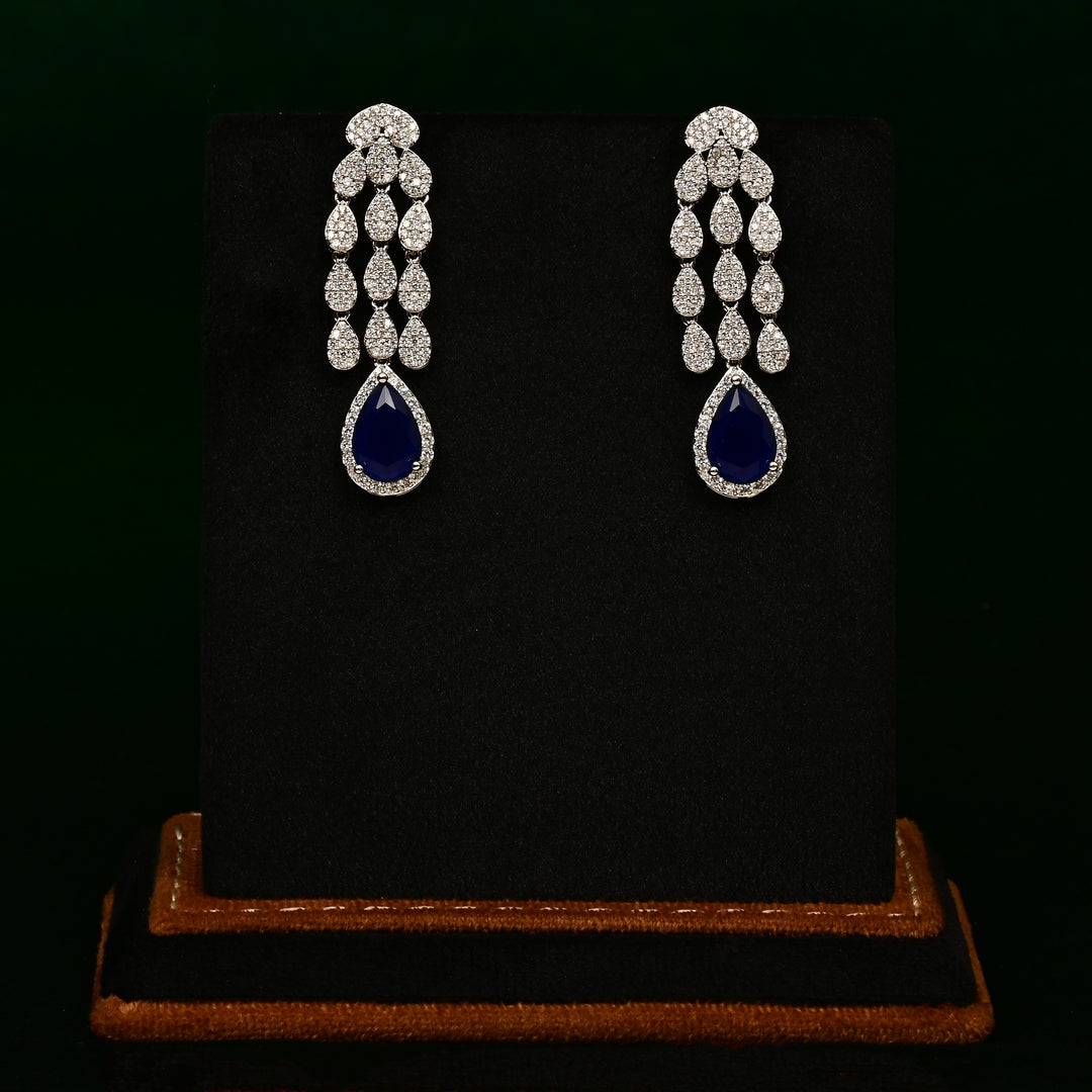 CZ Sapphire Necklace Set