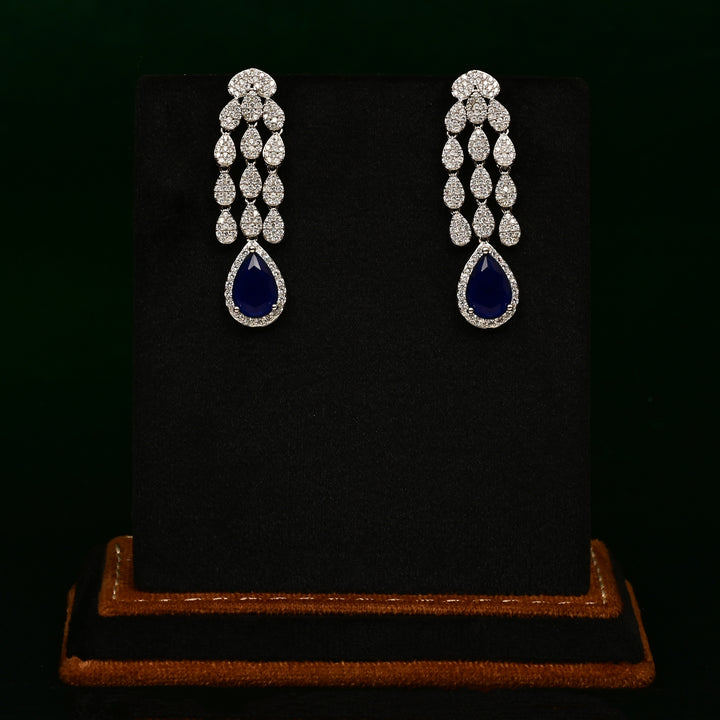 CZ Sapphire Necklace Set