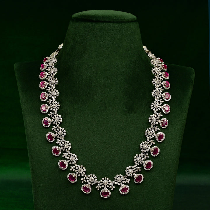CZ Ruby Necklace Set