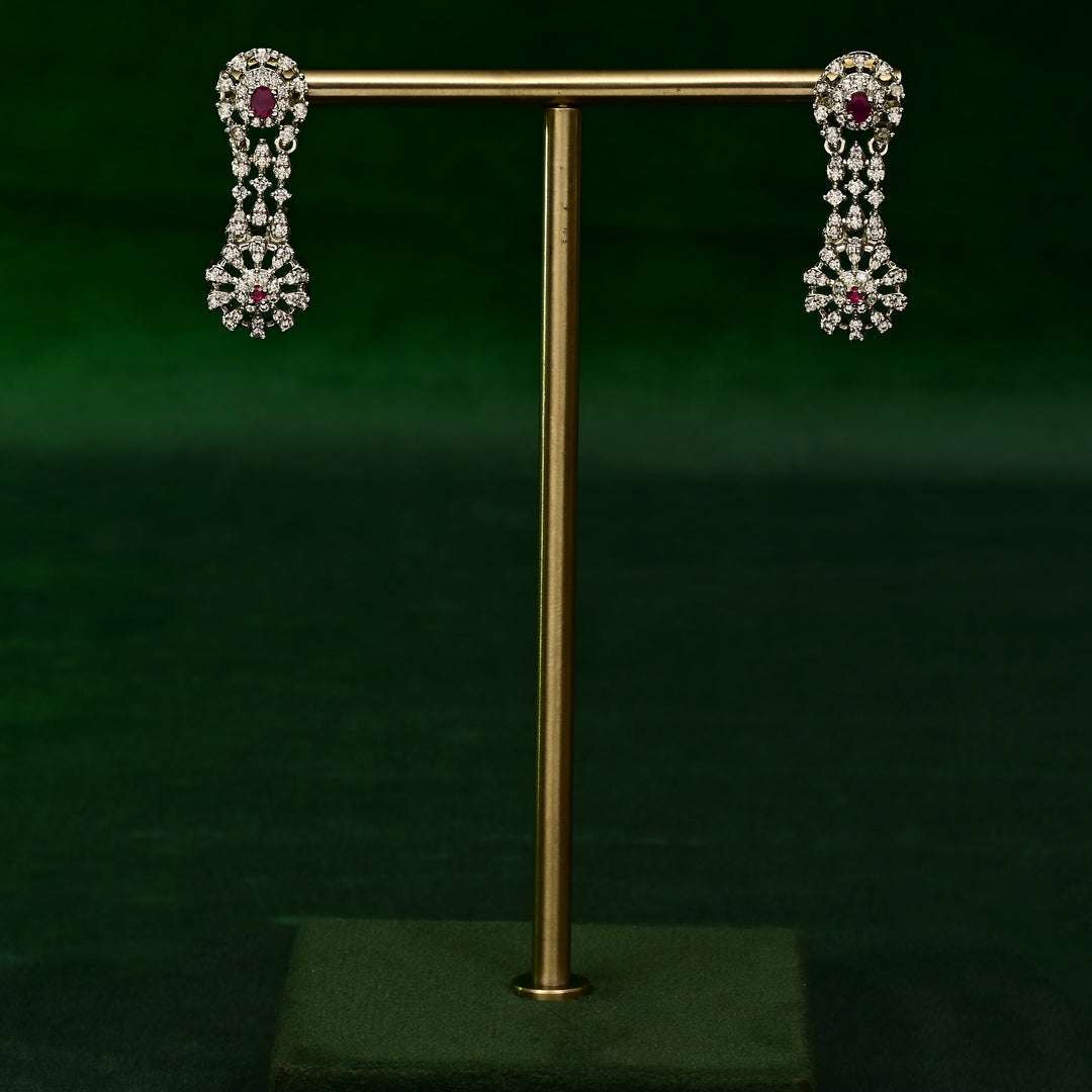 CZ Ruby Necklace Set