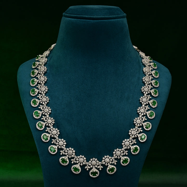 CZ Emerald Necklace Set