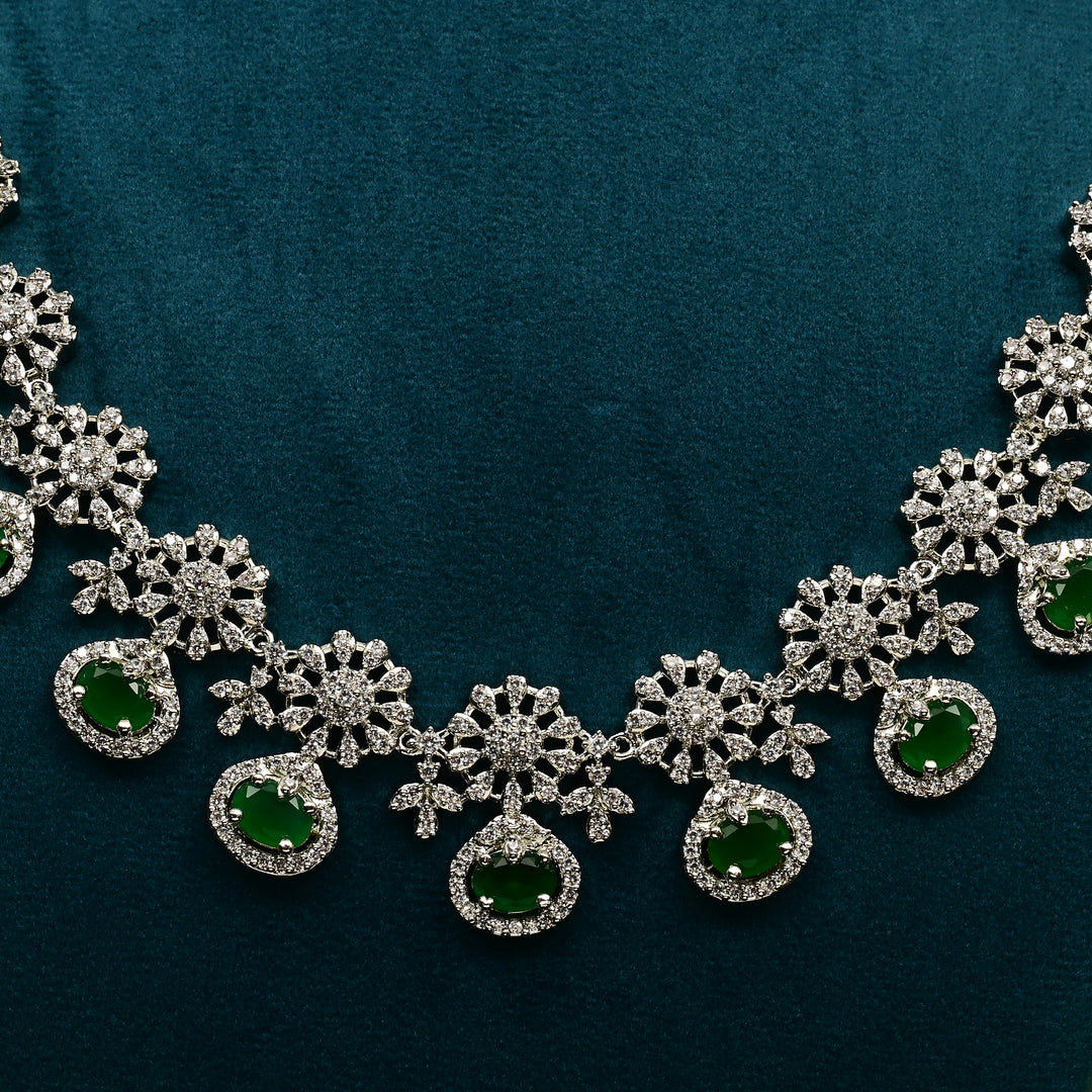 CZ Emerald Necklace Set