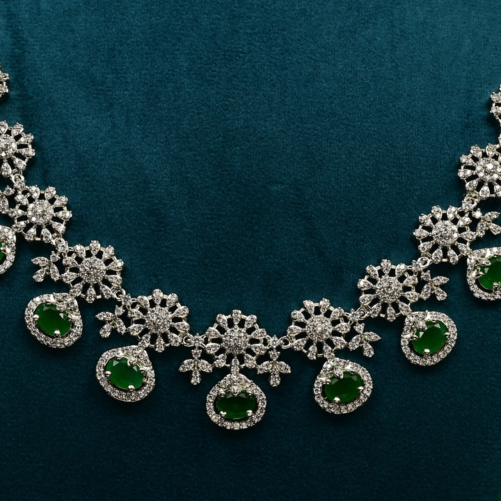 CZ Emerald Necklace Set