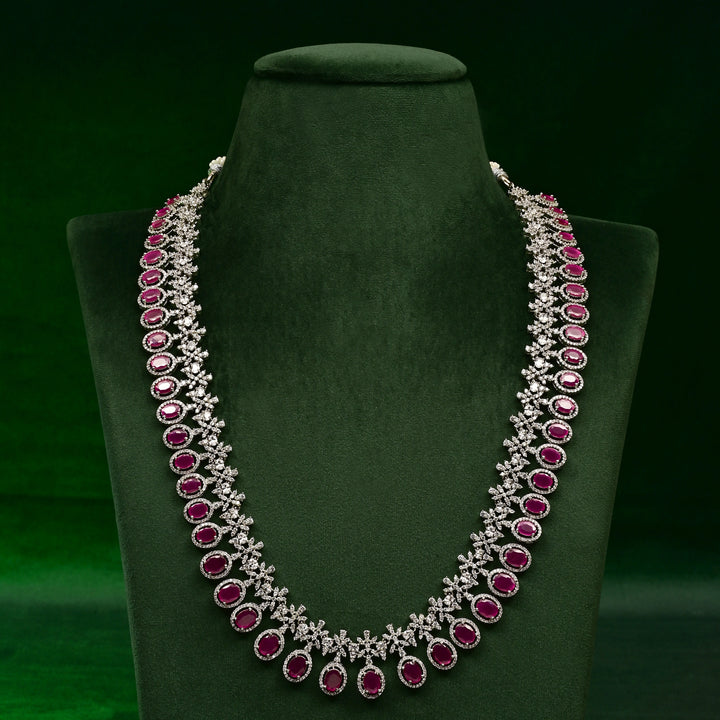 CZ Ruby Necklace Set