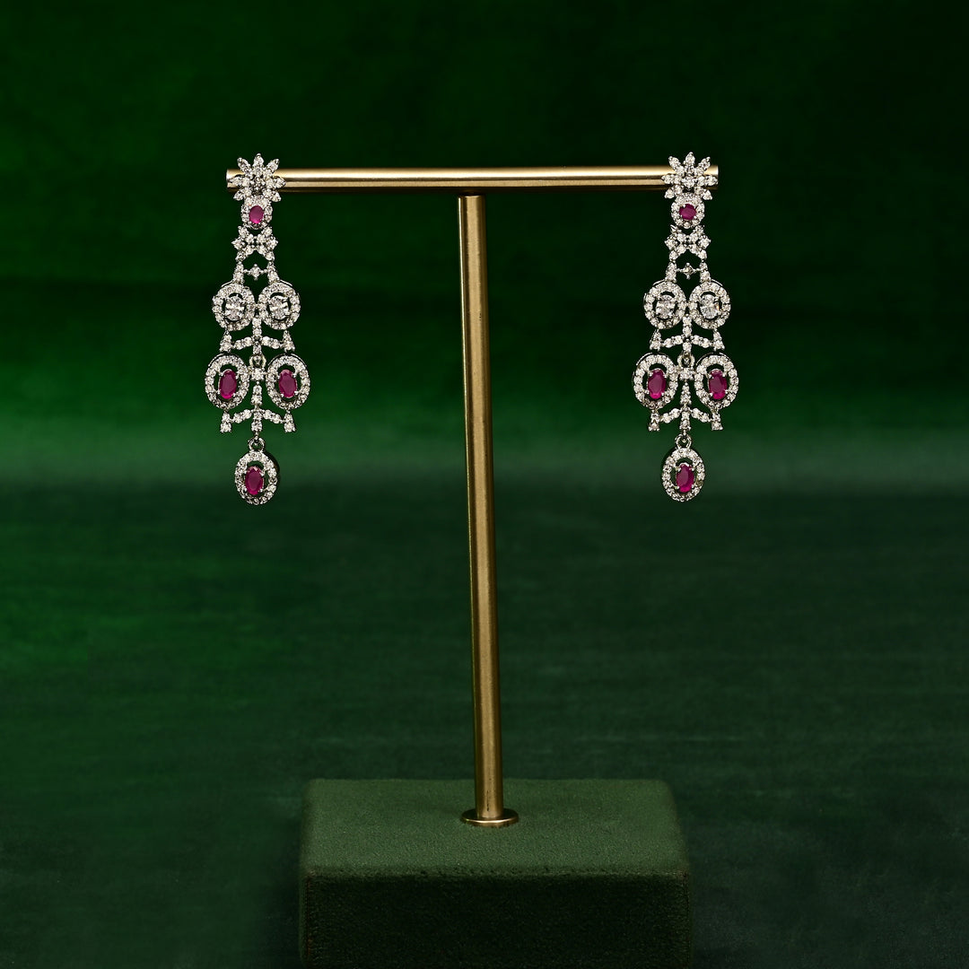 CZ Ruby Necklace Set