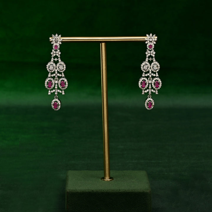 CZ Ruby Necklace Set